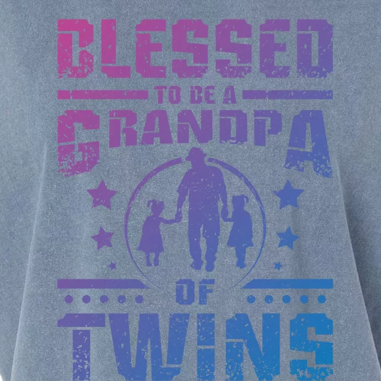 Blessed To Be A Grandpa Of Twins Gift Garment-Dyed Women's Muscle Tee