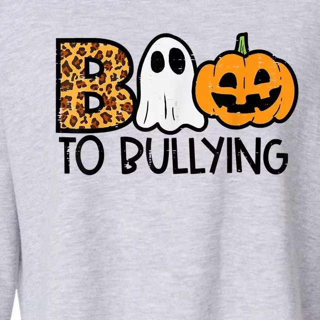 Boo To Bullying Ghost Pumpkin Orange Anti Bully Unity Day Cropped Pullover Crew