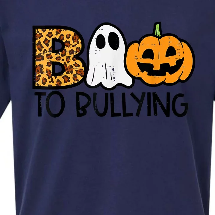 Boo To Bullying Ghost Pumpkin Orange Anti Bully Unity Day Sueded Cloud Jersey T-Shirt