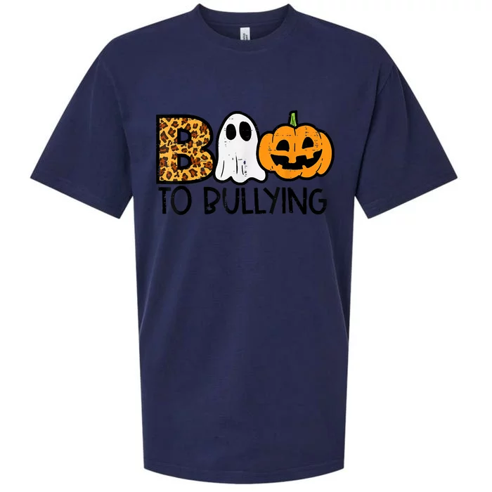 Boo To Bullying Ghost Pumpkin Orange Anti Bully Unity Day Sueded Cloud Jersey T-Shirt