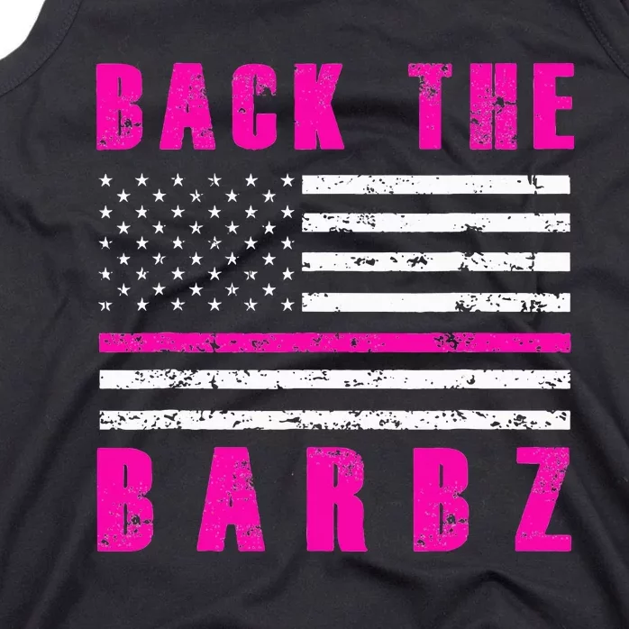 Back The Barbz Flag Love Barbs breast cancer Tank Top