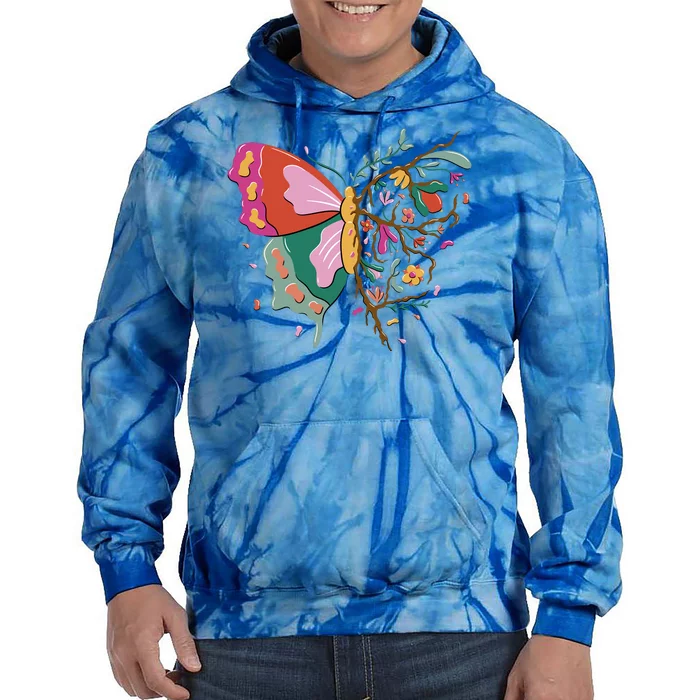 Butterfly Tree Branch Tie Dye Hoodie