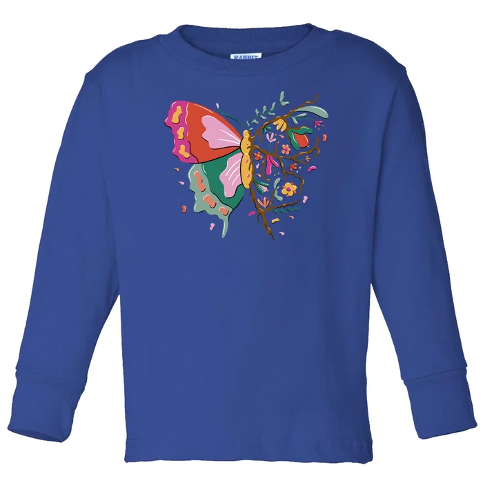 Butterfly Tree Branch Toddler Long Sleeve Shirt