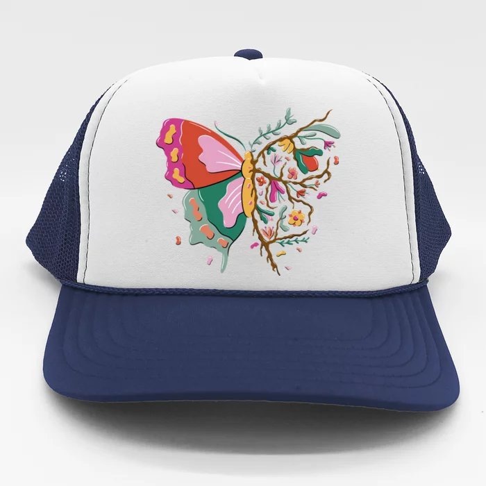 Butterfly Tree Branch Trucker Hat