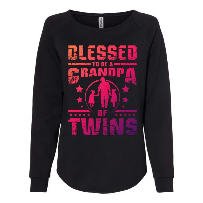 Blessed To Be A Grandpa Of Twins Gift Womens California Wash Sweatshirt