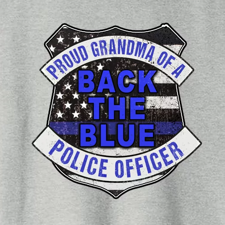 Back The Blue Thin Blue Line Proud Grandma Police Officer Cute Gift Women's Crop Top Tee