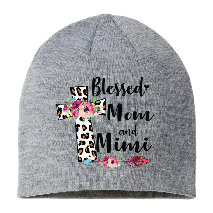 Blessed To Be Called Mom And Mimi Funny Mimi Gift 8 1/2in Sustainable Knit Beanie