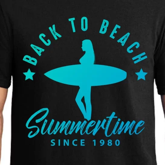 Back To Beach Summertime Surfing Gift Pajama Set