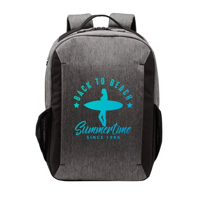 Back To Beach Summertime Surfing Gift Vector Backpack