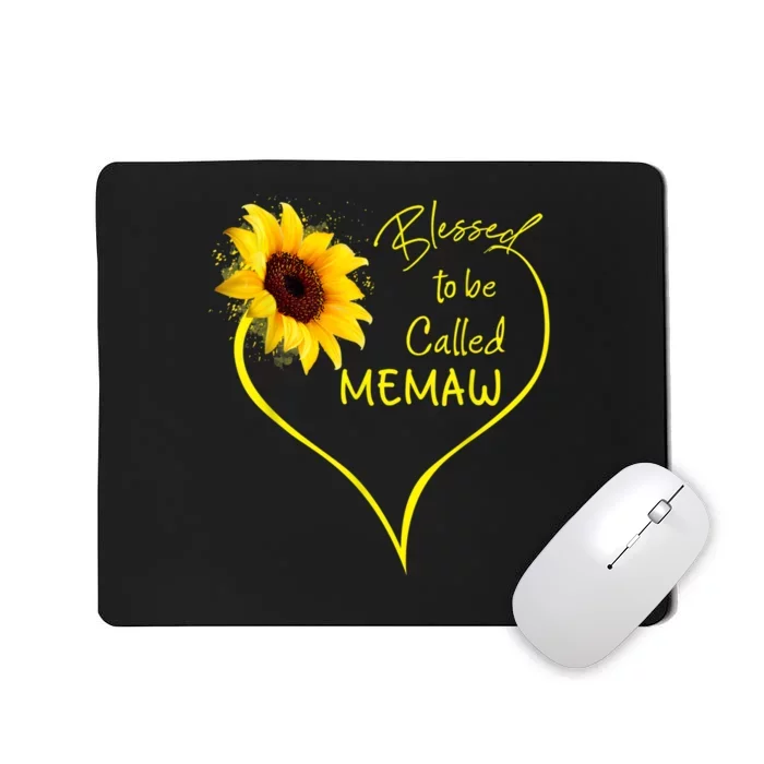 Blessed To Be Called Memaw Sunflower Heart Mousepad