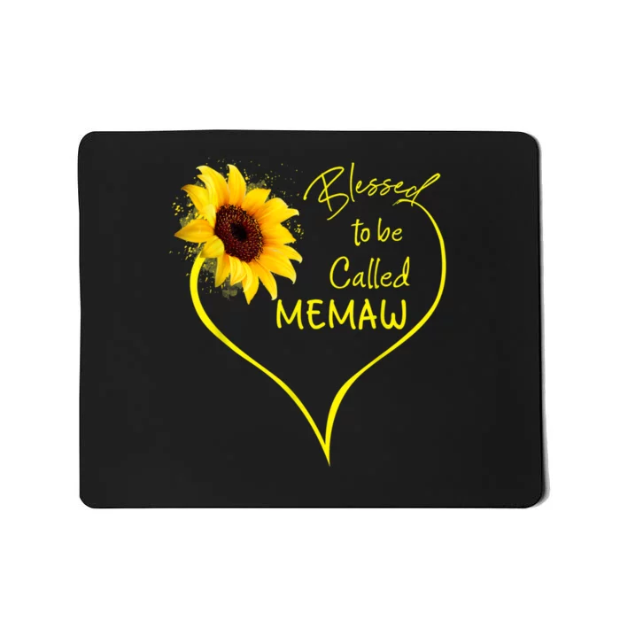 Blessed To Be Called Memaw Sunflower Heart Mousepad