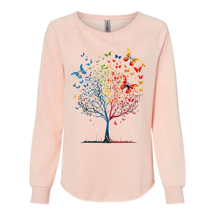 Butterfly Tree Beautiful Graphic Womens California Wash Sweatshirt