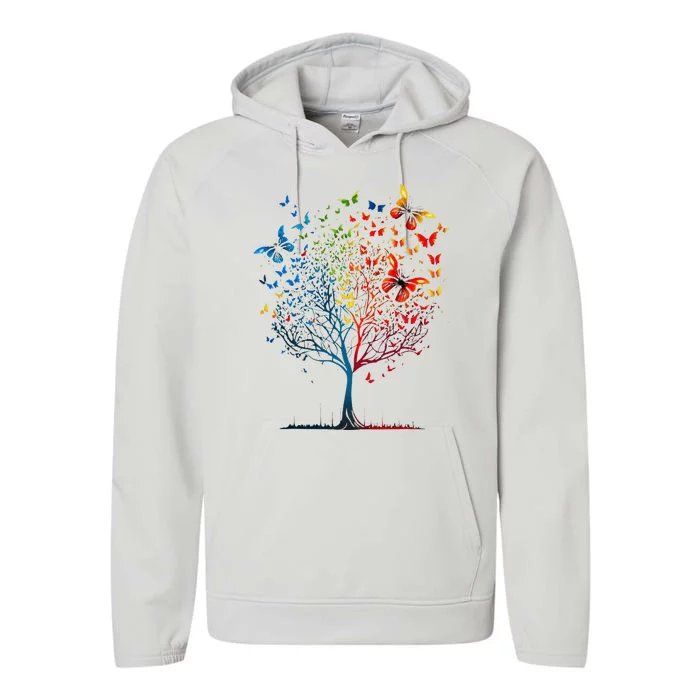 Butterfly Tree Beautiful Graphic Performance Fleece Hoodie