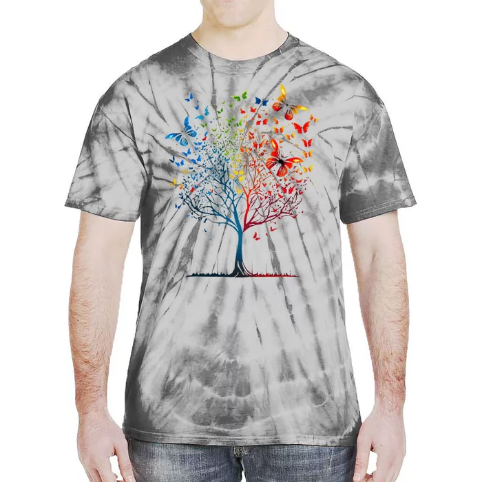 Butterfly Tree Beautiful Graphic Tie-Dye T-Shirt