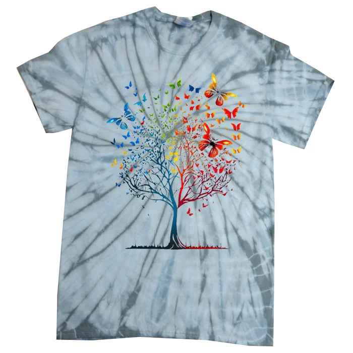 Butterfly Tree Beautiful Graphic Tie-Dye T-Shirt