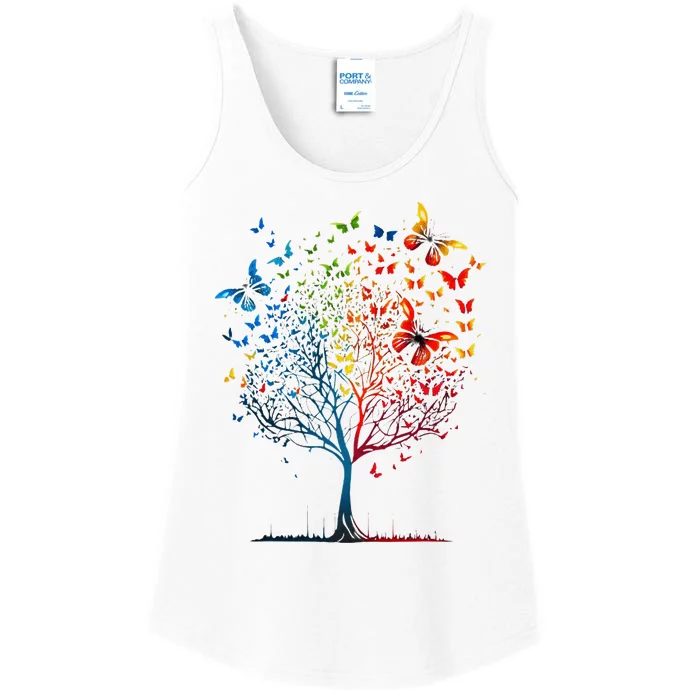 Butterfly Tree Beautiful Graphic Ladies Essential Tank