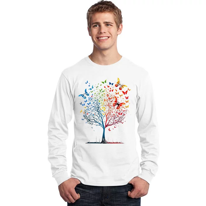 Butterfly Tree Beautiful Graphic Tall Long Sleeve T-Shirt