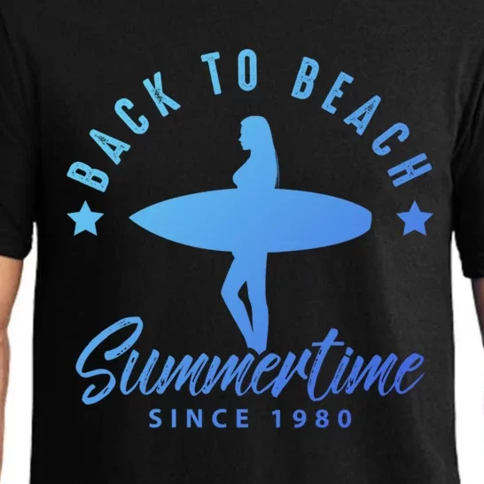 Back To Beach Summertime Surfing Gift Pajama Set