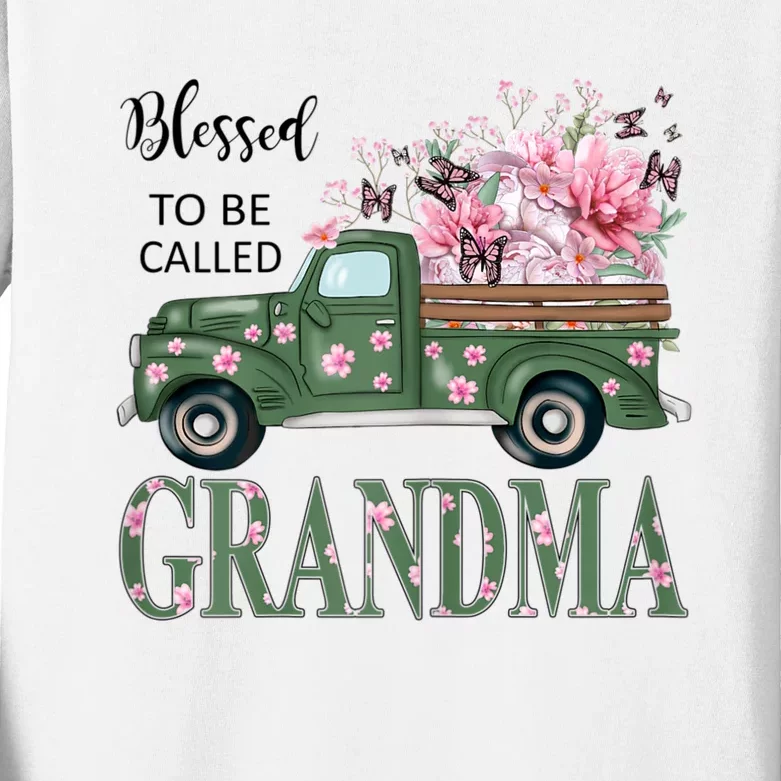 Blessed To Be Called Grandma Mother Day Birthday Christmas Kids Long Sleeve Shirt