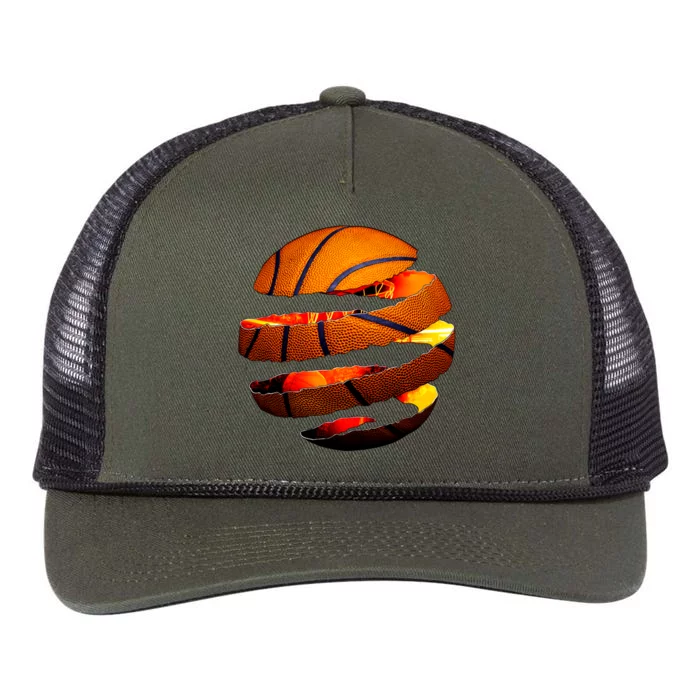 Basketball Tear Retro Rope Trucker Hat Cap