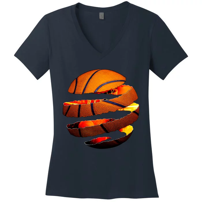 Basketball Tear Women's V-Neck T-Shirt