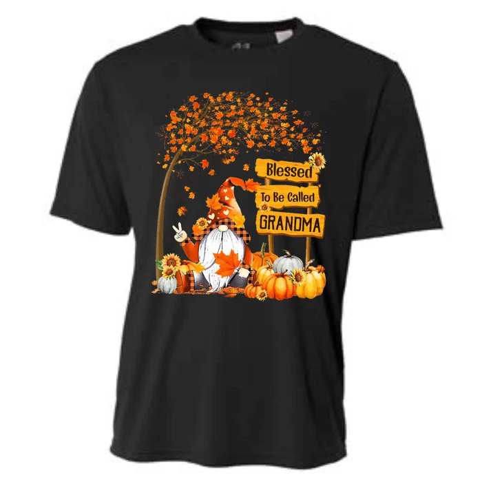 Blessed To Be Called Grandma Fall Gnome Thanksgiving Cooling Performance Crew T-Shirt