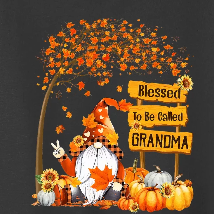 Blessed To Be Called Grandma Fall Gnome Thanksgiving Toddler T-Shirt