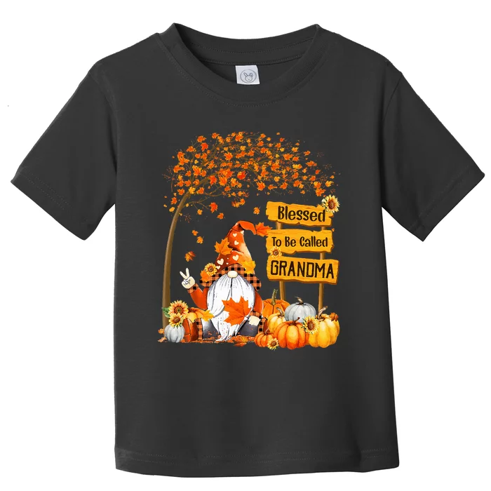 Blessed To Be Called Grandma Fall Gnome Thanksgiving Toddler T-Shirt