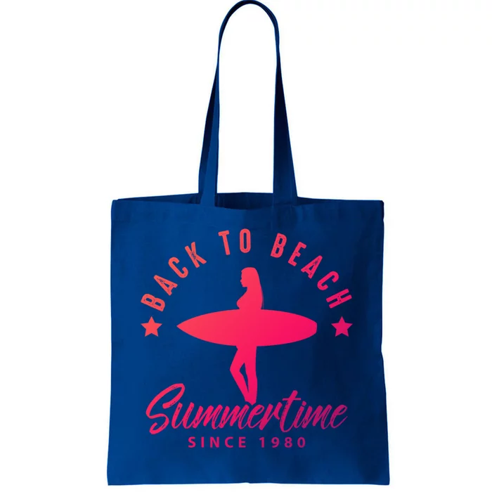 Back To Beach Summertime Surfing Gift Tote Bag