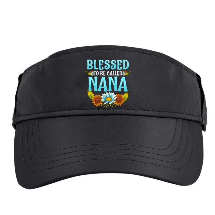 Blessed To Be Called Nana Floral Cute Mothers Day Adult Drive Performance Visor