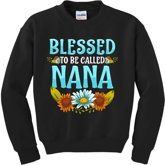 Blessed To Be Called Nana Floral Cute Mothers Day Kids Sweatshirt