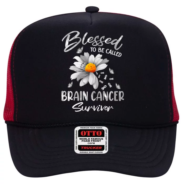 Blessed To Be Called Brain Cancer Survivor Gift High Crown Mesh Trucker Hat