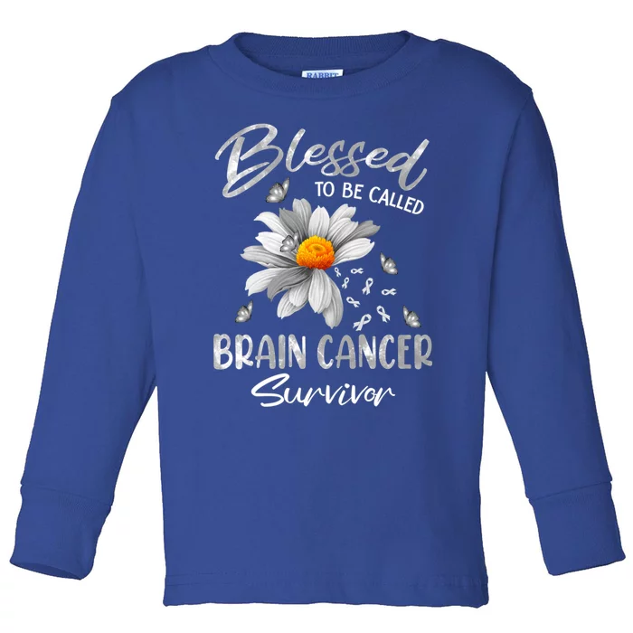 Blessed To Be Called Brain Cancer Survivor Gift Toddler Long Sleeve Shirt