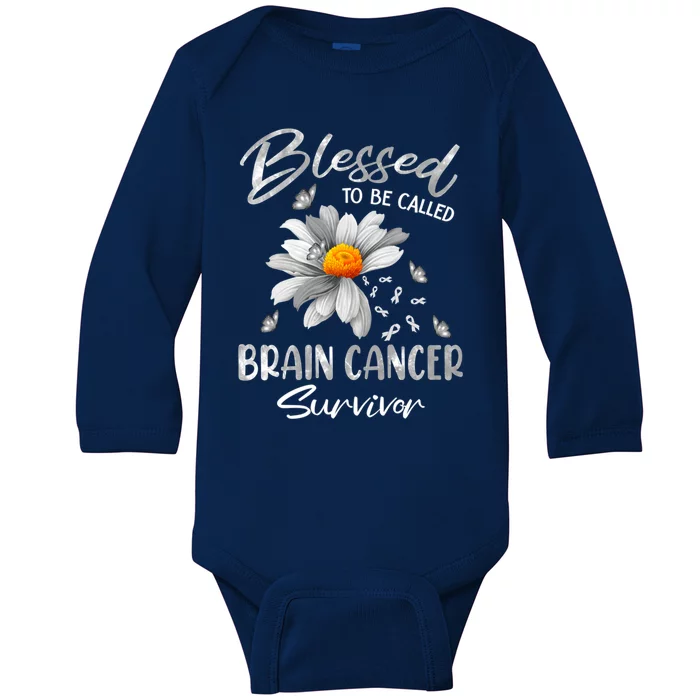 Blessed To Be Called Brain Cancer Survivor Gift Baby Long Sleeve Bodysuit