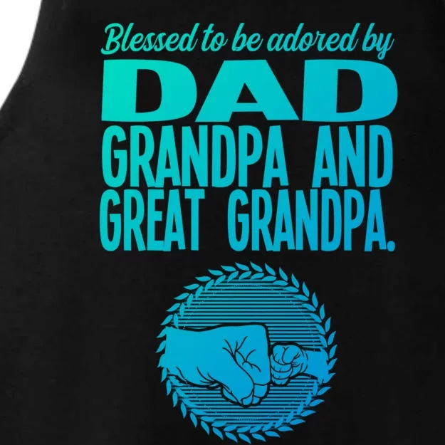 Blessed To Be Adored By Dad Grandpa Grandfather Gift Ladies Tri-Blend Wicking Tank