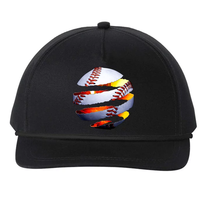 Baseball Tear Snapback Five-Panel Rope Hat