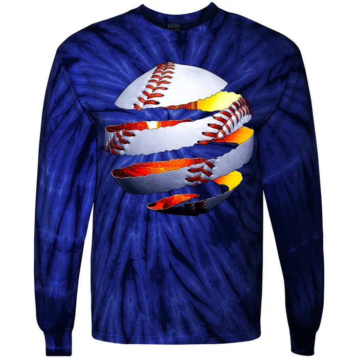 Baseball Tear Tie-Dye Long Sleeve Shirt