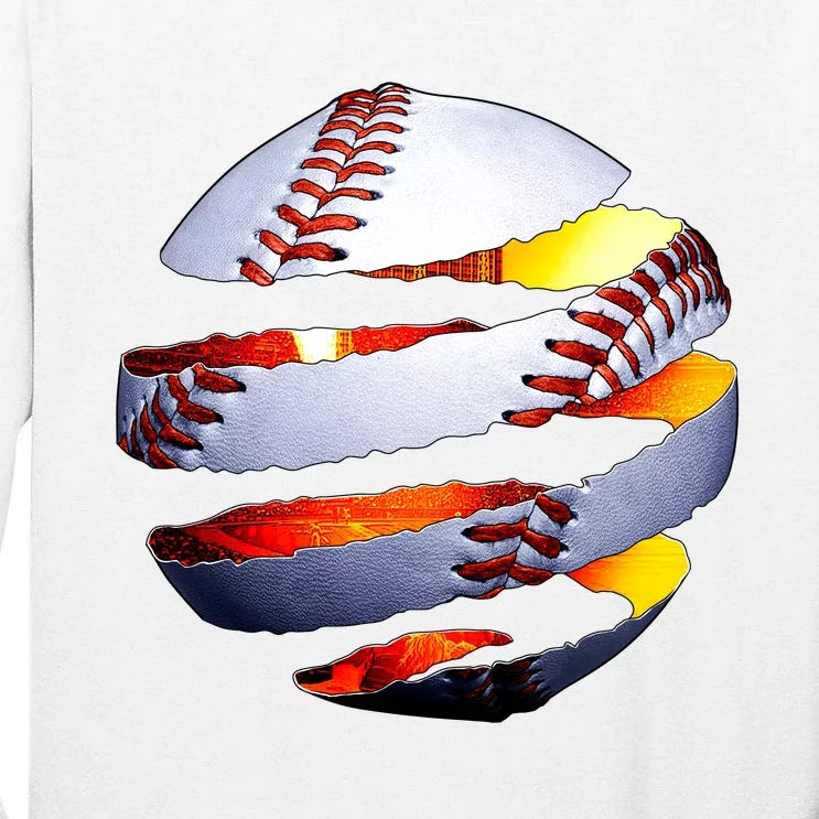 Baseball Tear Tall Long Sleeve T-Shirt