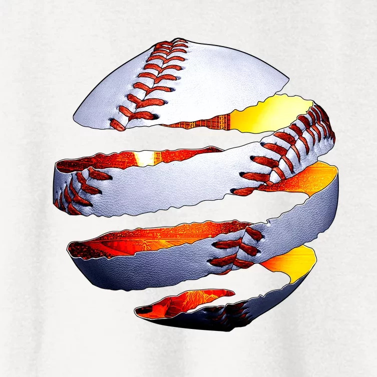 Baseball Tear Women's Crop Top Tee