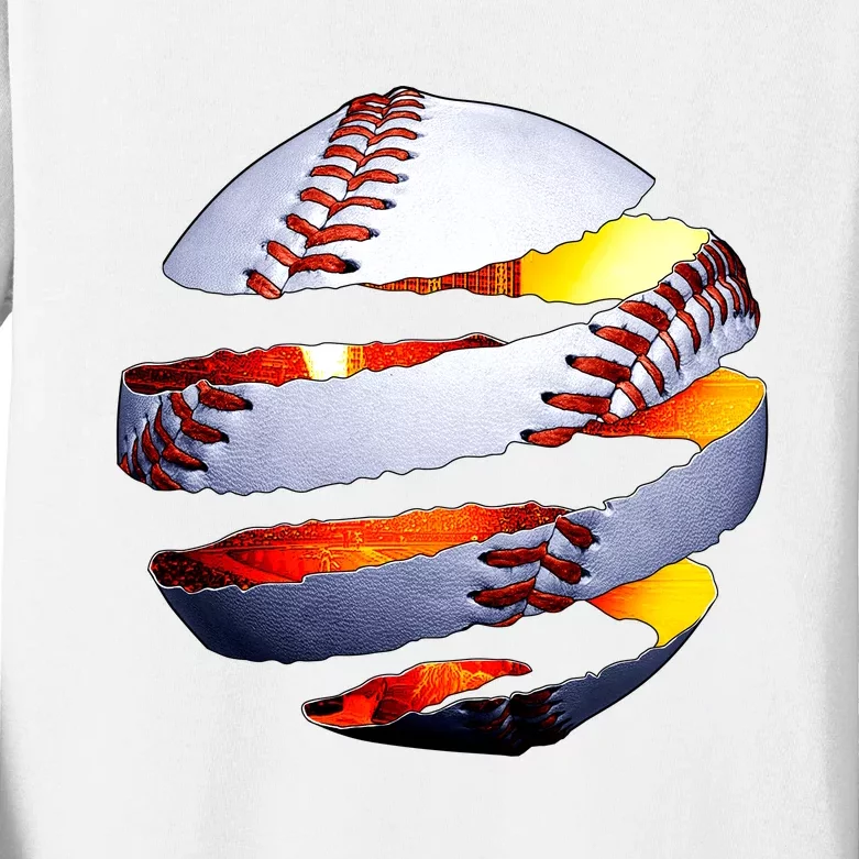 Baseball Tear Kids Long Sleeve Shirt