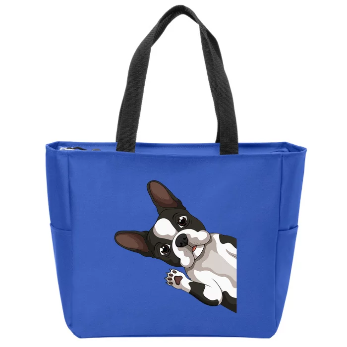 Boston Terrier Bostie Dog Zip Tote Bag