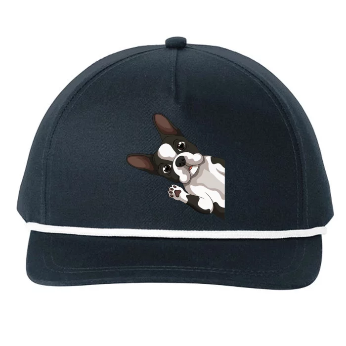 Boston Terrier Bostie Dog Snapback Five-Panel Rope Hat