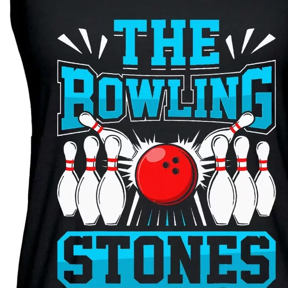 Bowling The Bowling Stones Funny Bowlers Bowling Lovers Ladies Essential Flowy Tank