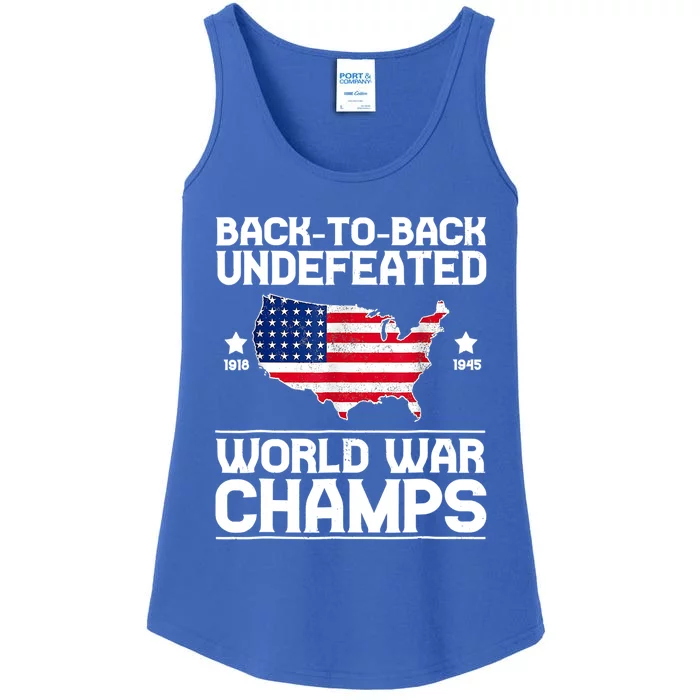 Back To Back Undefeated World War Champs 4th Of July Gift Ladies Essential Tank