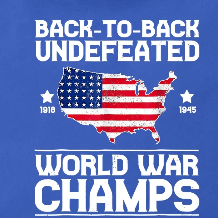 Back To Back Undefeated World War Champs 4th Of July Gift Zip Tote Bag