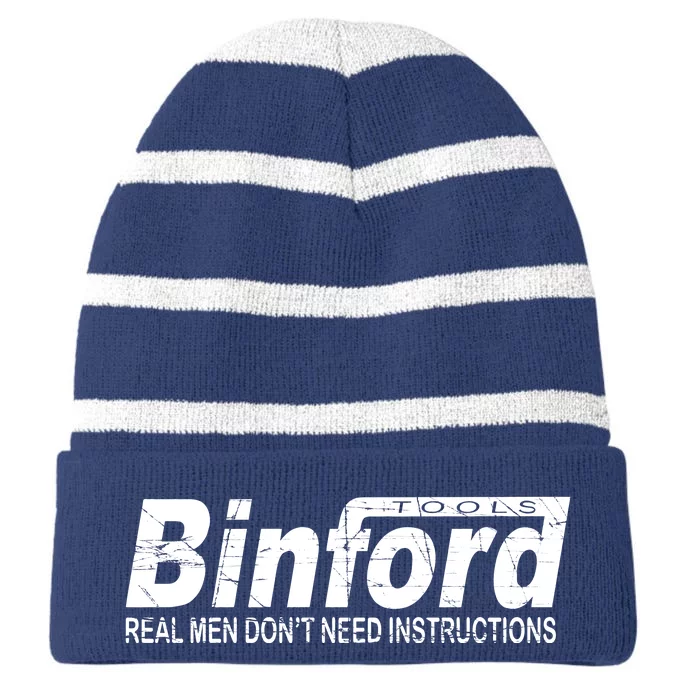 Binford Tools Striped Beanie with Solid Band