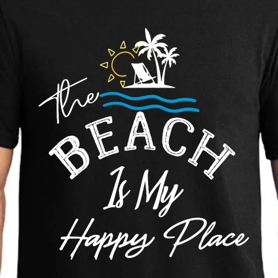 Beach The Beach is My Happy Place Beach Tank Top Pajama Set