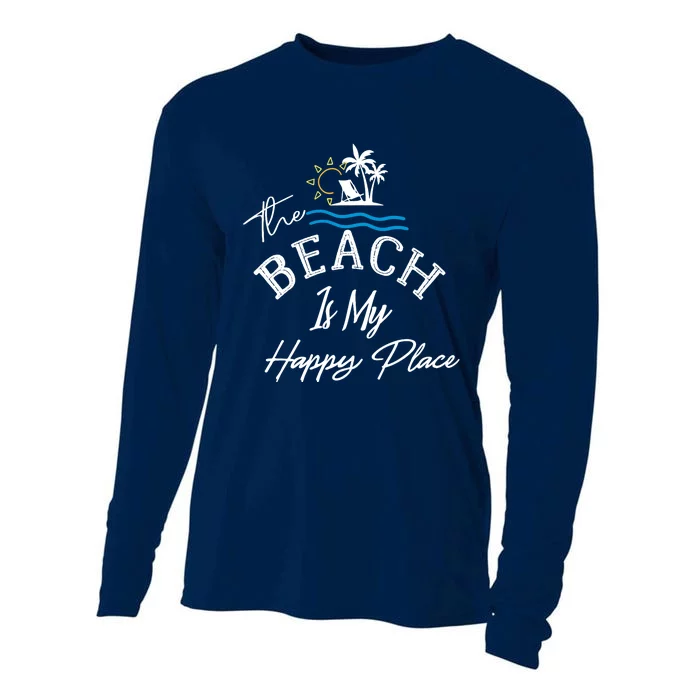 Beach The Beach is My Happy Place Beach Tank Top Cooling Performance Long Sleeve Crew