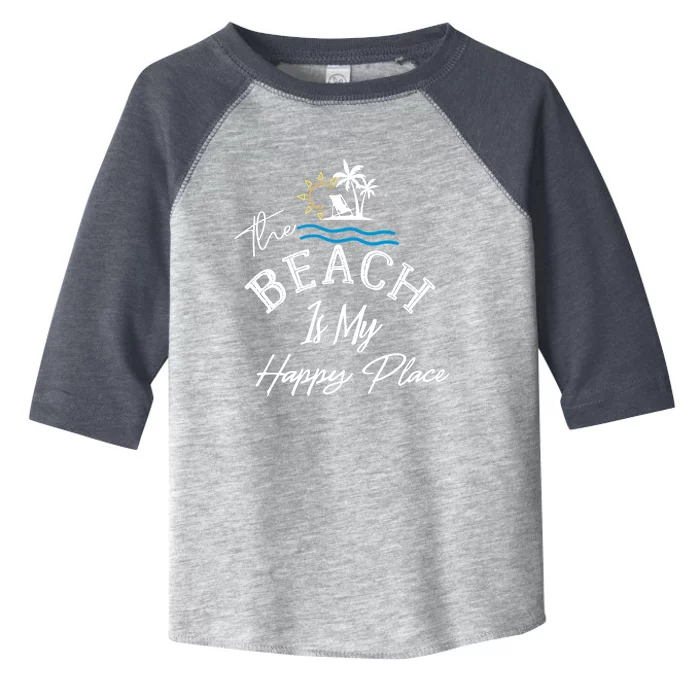 Beach The Beach is My Happy Place Beach Tank Top Toddler Fine Jersey T-Shirt