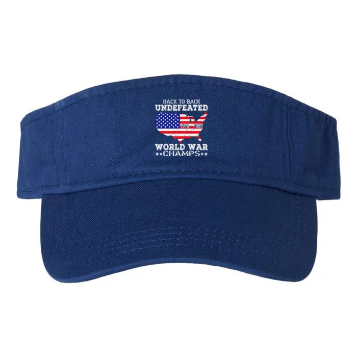 Back To Back Undefeated World War Champs Valucap Bio-Washed Visor